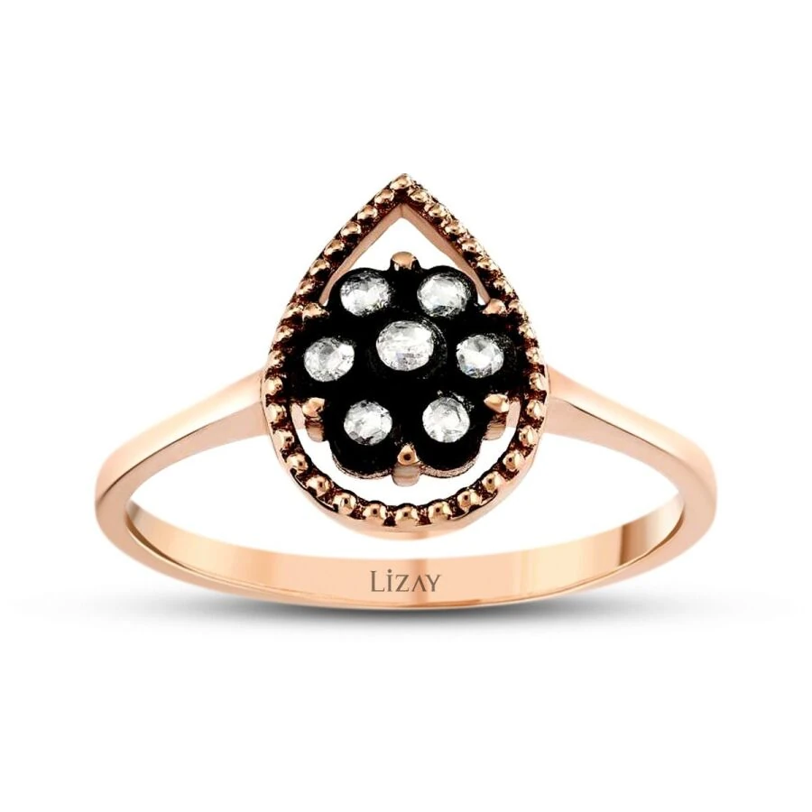 0.07 Carat Diamond Rose Ring