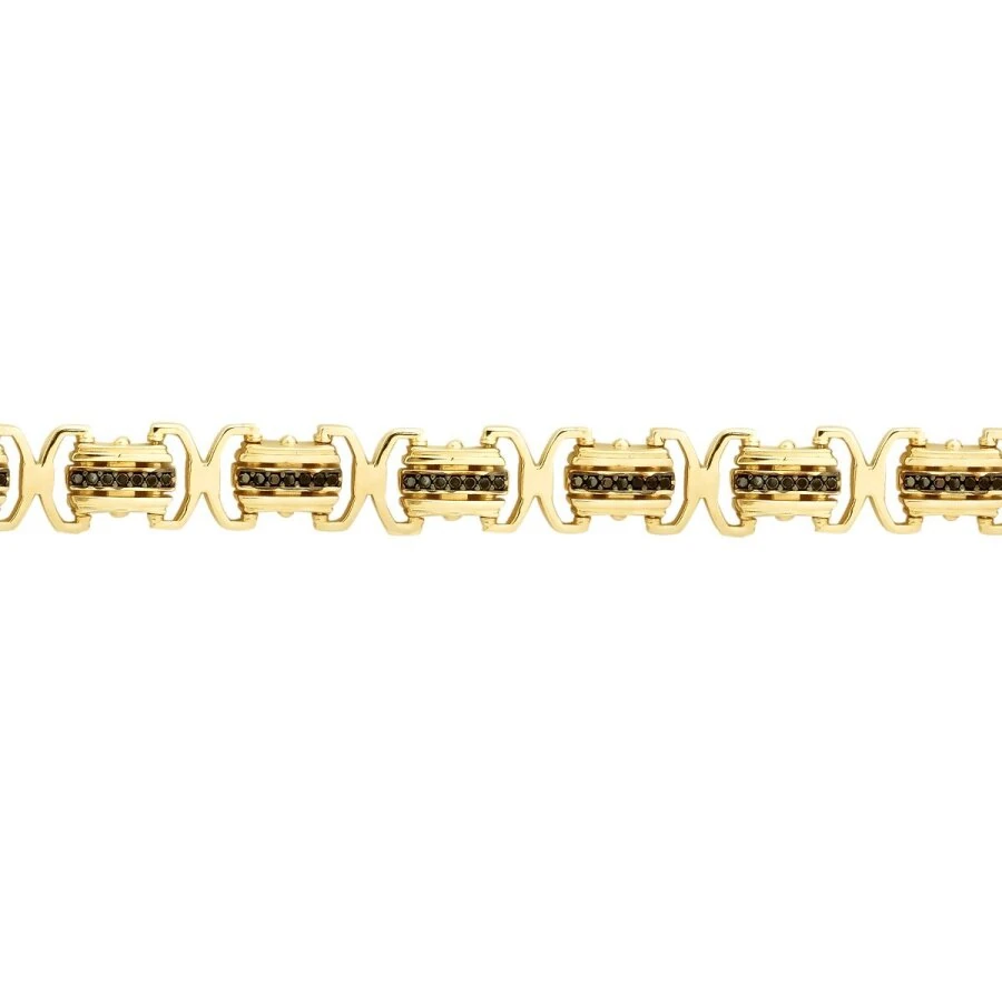Gold Black Stone Men’s Bracelet