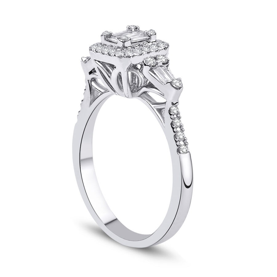 0.46 Carat Diamond Baguette Ring