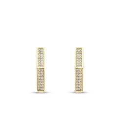 Gold Pentagon Hoop Earrings