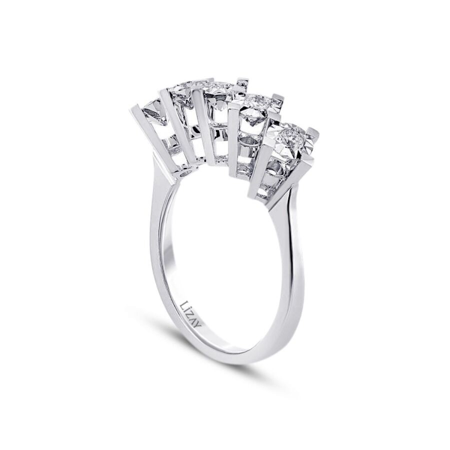1.00 Carat Diamond-Effect Five-Stone Ring