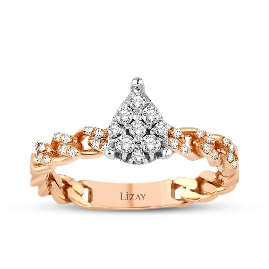 0.24 Carat Diamond Pear Trend Ring