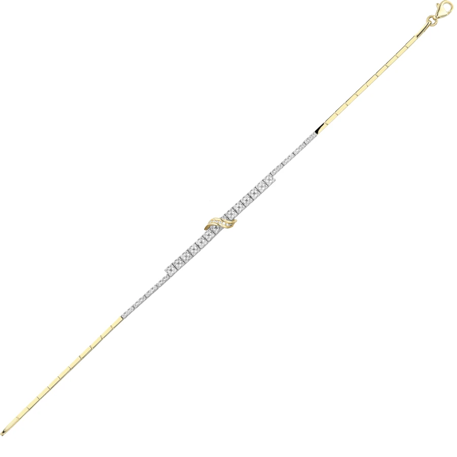 Gold Two-Tone Tennis Bracelet