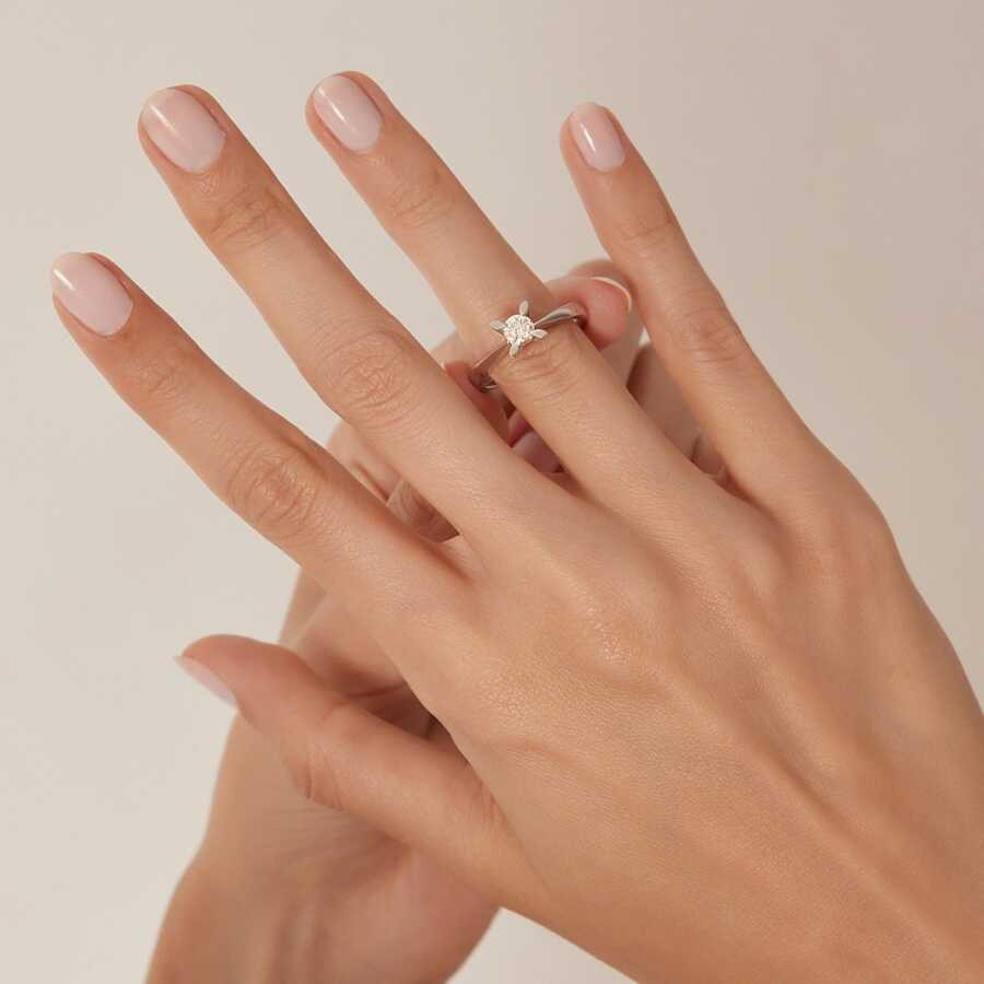 0.50 Carat Diamond Round Solitaire Engagement Ring