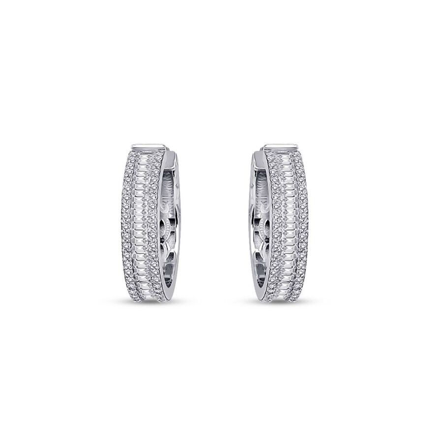 1.16 Carat Diamond Hoop Earrings