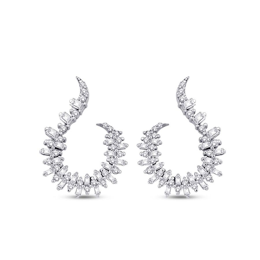 0.76 Carat Diamond Baguette Earrings