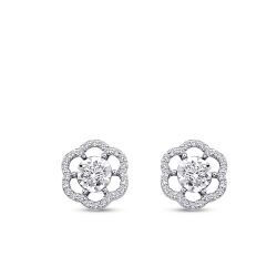 0.29 Carat Diamond Flower Earrings