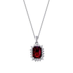 1,27 Karat Diamant Rubin Halskette
