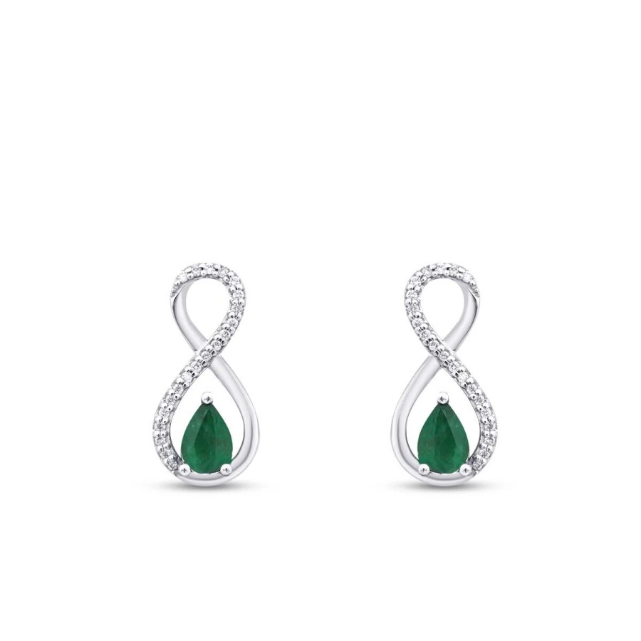 0.81 Carat Diamond Emerald Earrings