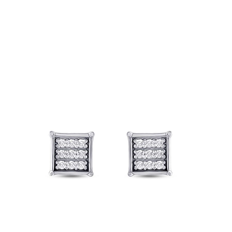 0.11 Carat Diamond Square Earrings