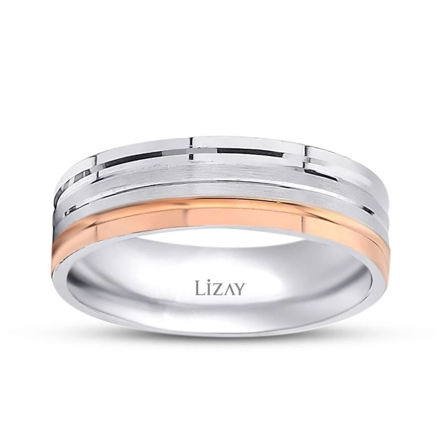 Gold Two-Tone Wedding Band
