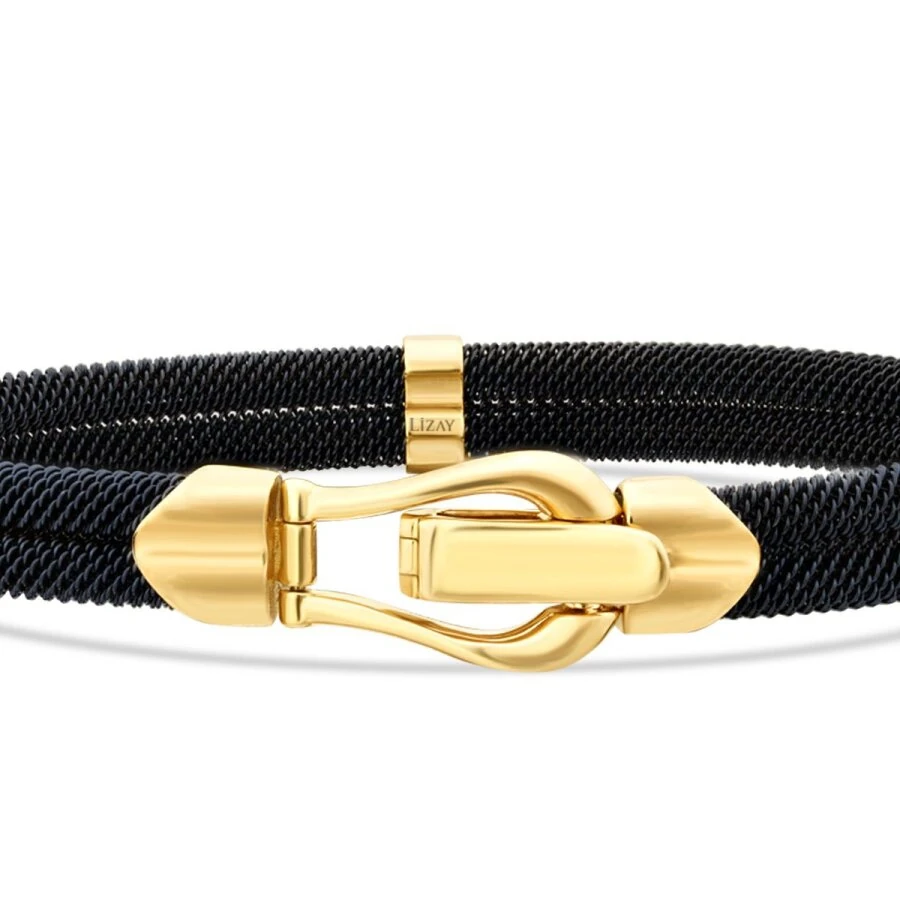 Gold Clip-Detail Men’s Bracelet
