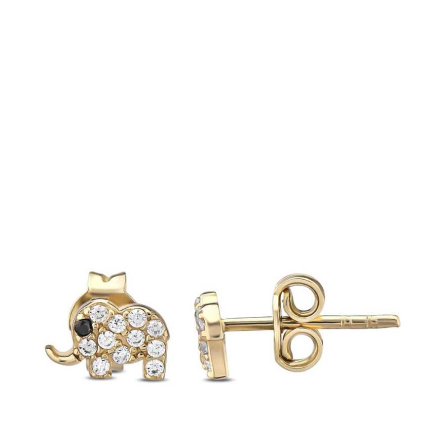 Gold Elephant Earrings