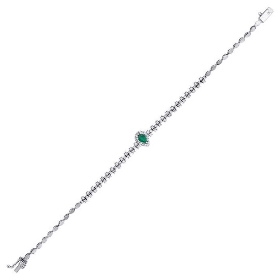 1.41 Carat Diamond Emerald Bracelet