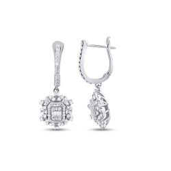 0.73 Carat Diamond Baguette Earrings