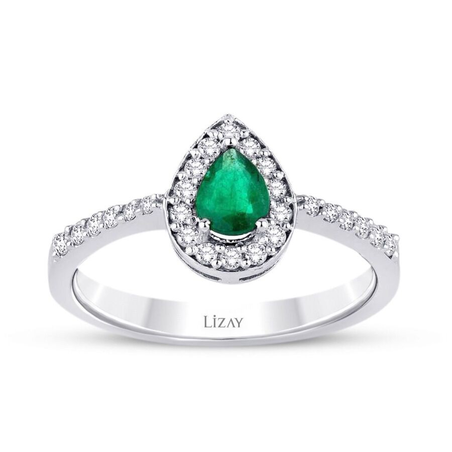 0,61 Karat Diamant Smaragd Ring