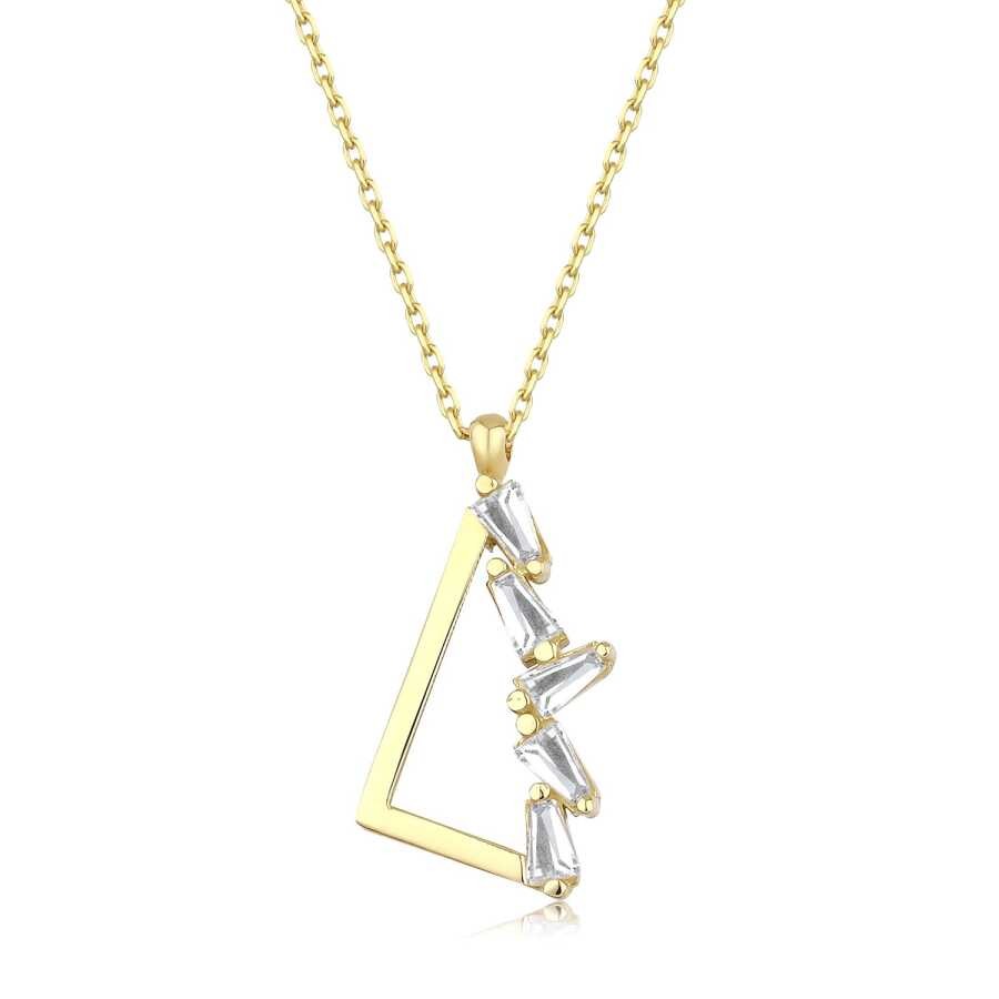 Gold Baguette Geometric Necklace