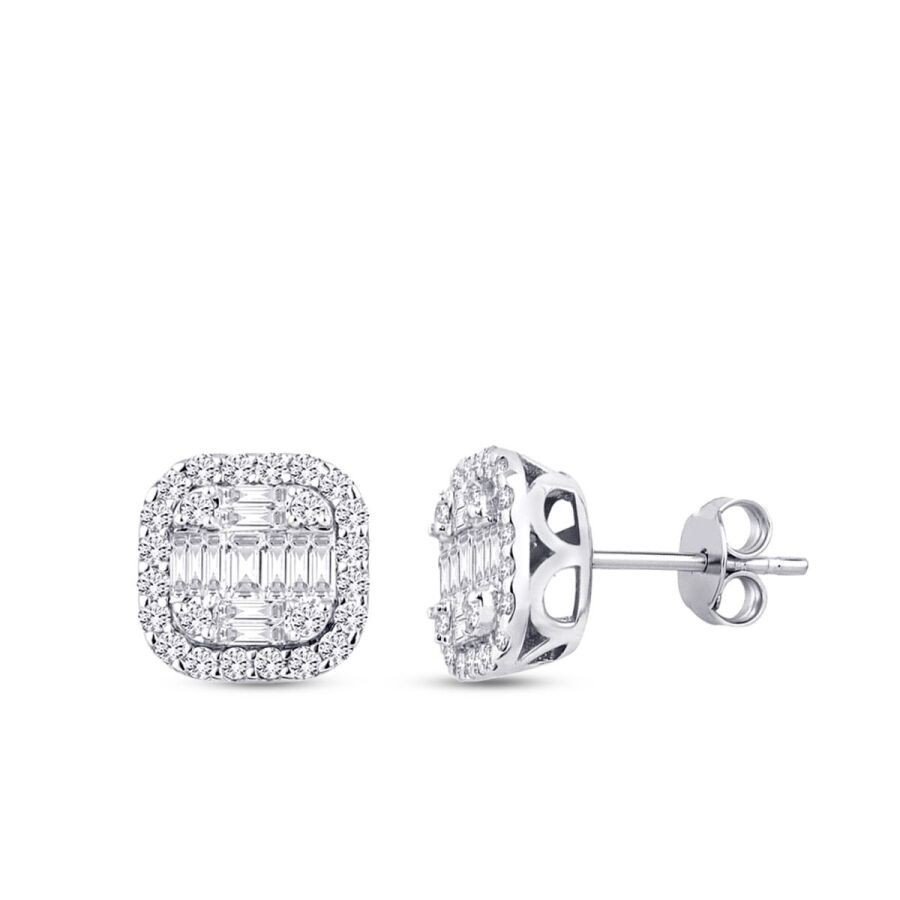 0.96 Carat Diamond Baguette Earrings