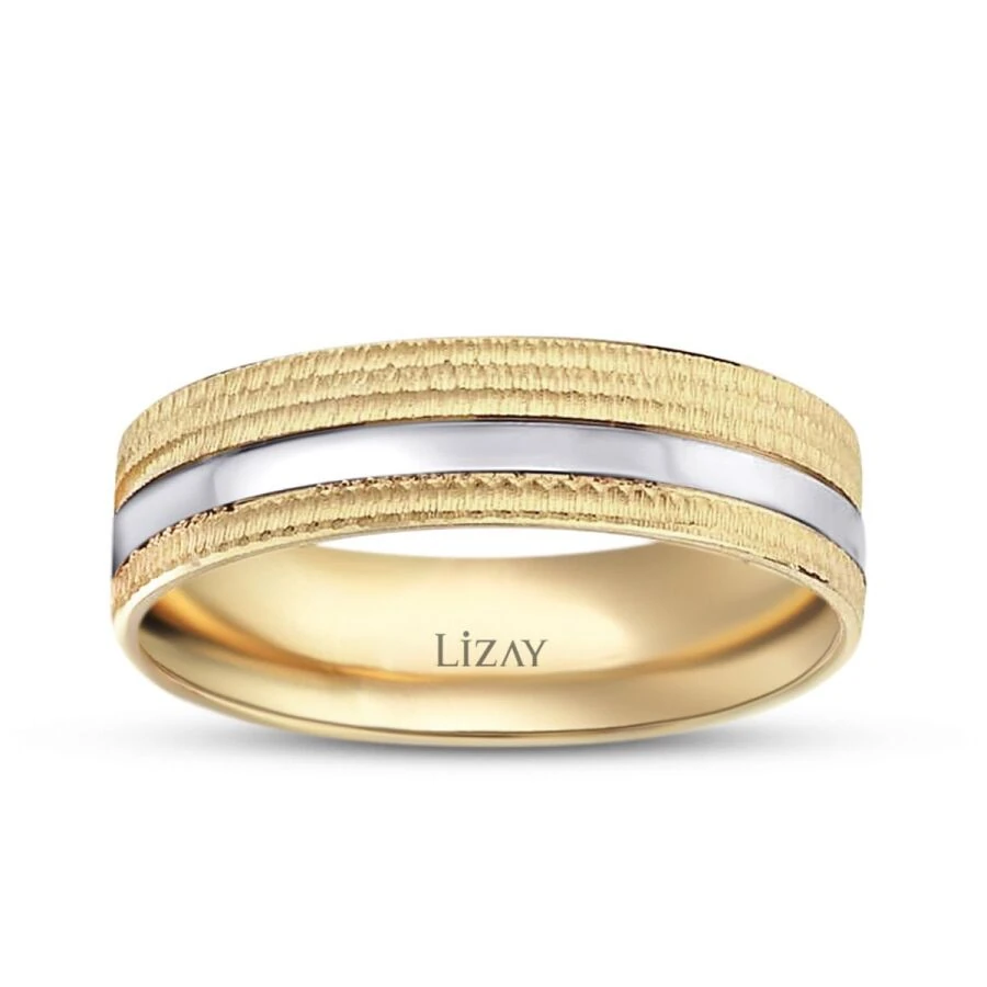Gold Patterned Wedding Band