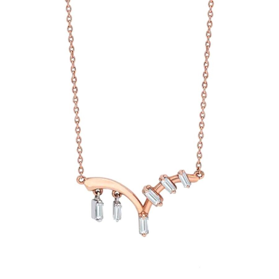 0.35 Carat Diamond Baguette Trend Necklace