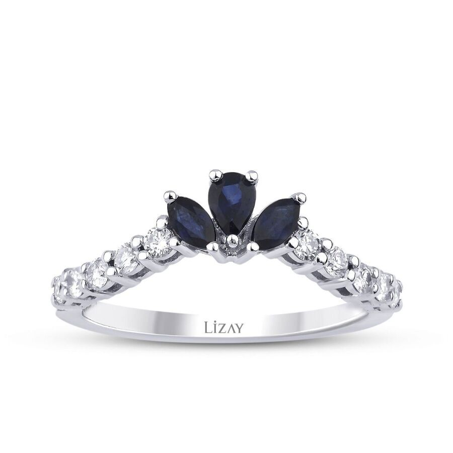 0.62 Carat Diamond Sapphire Ring