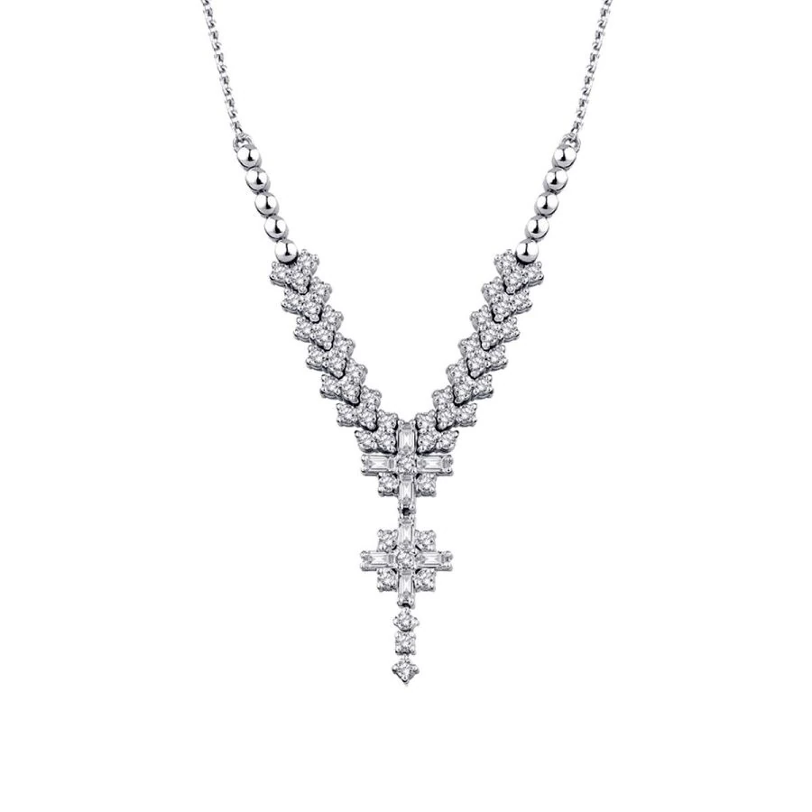 0.69 Carat Diamond Baguette Necklace
