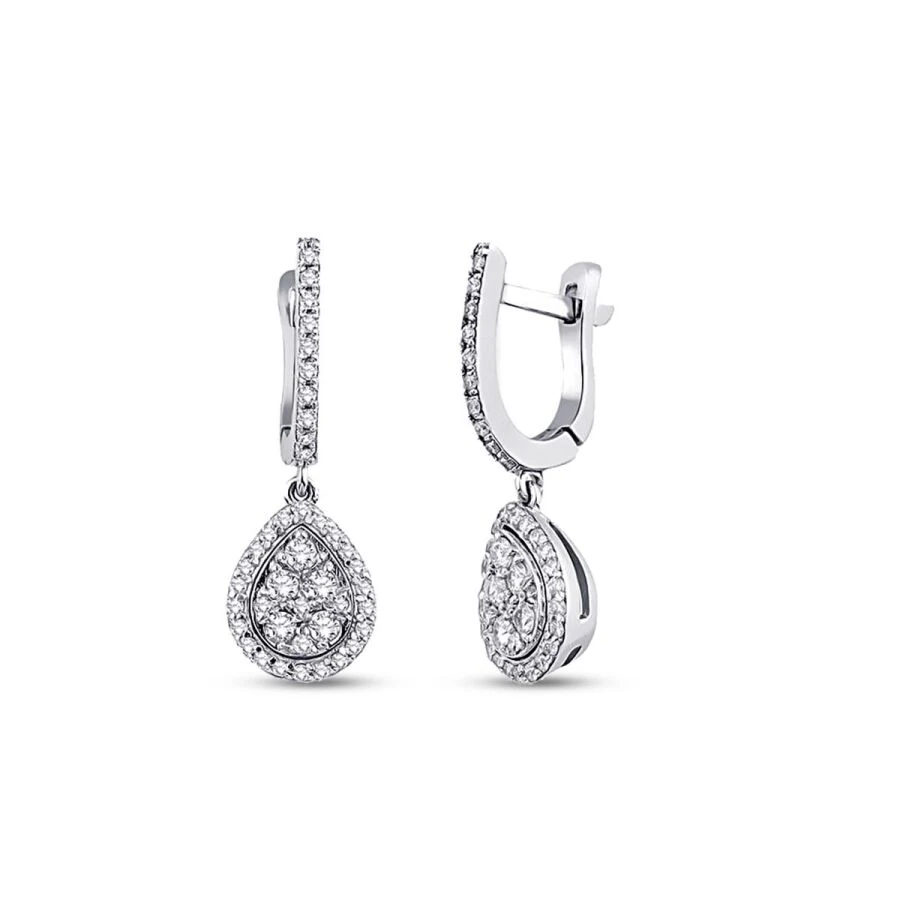 0.73 Carat Diamond Pear Earrings