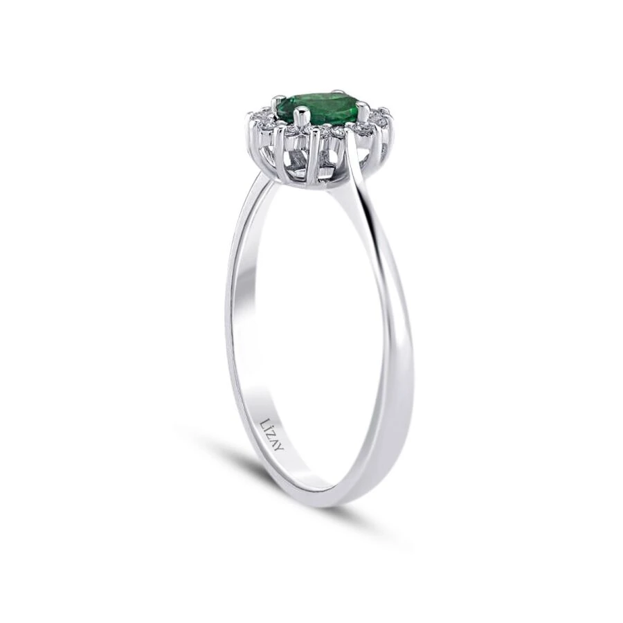0.35 ct. Diamant Smaragd Ring