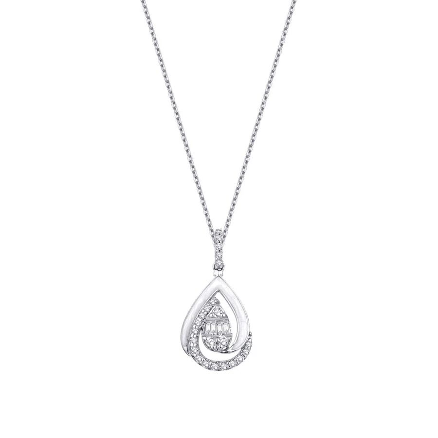 0.15 Carat Diamond Baguette Necklace