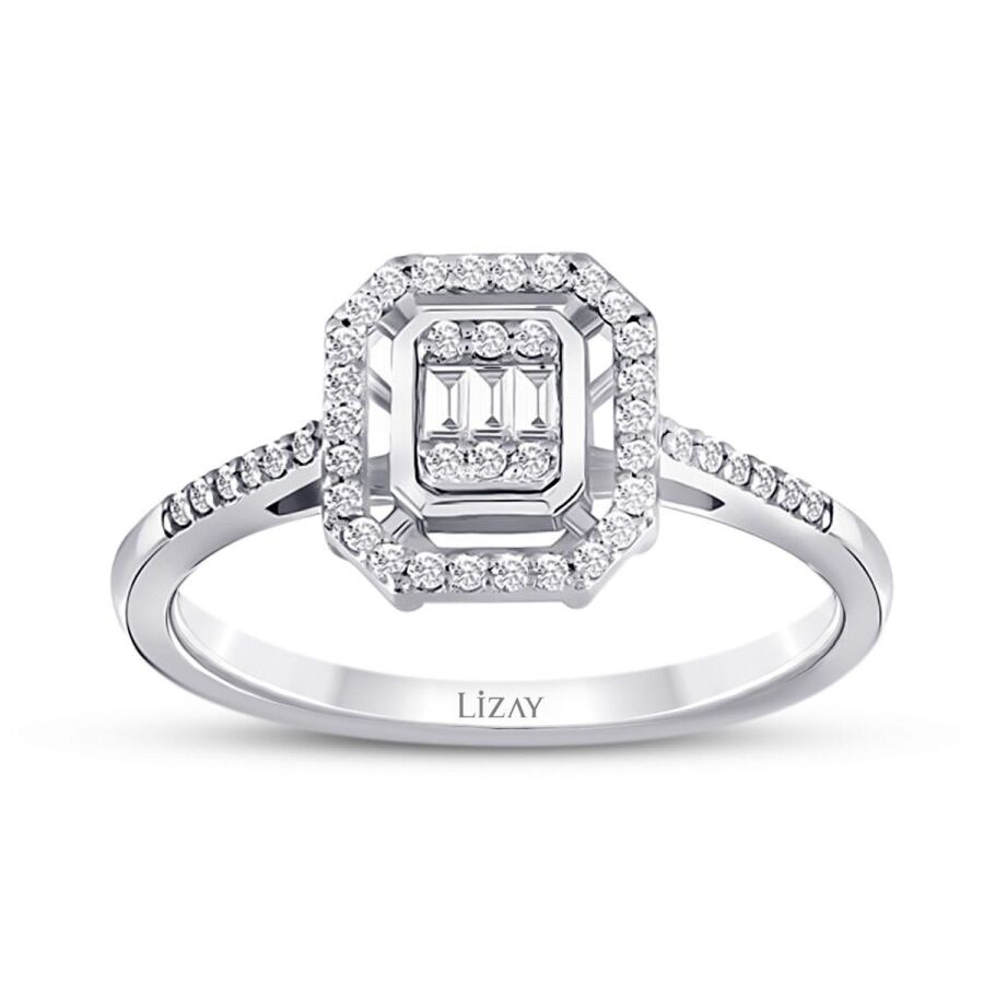 0.18 Carat Diamond Baguette Ring