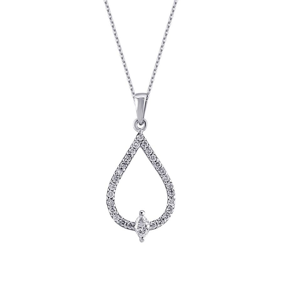 0.23 Carat Diamond Pear Necklace