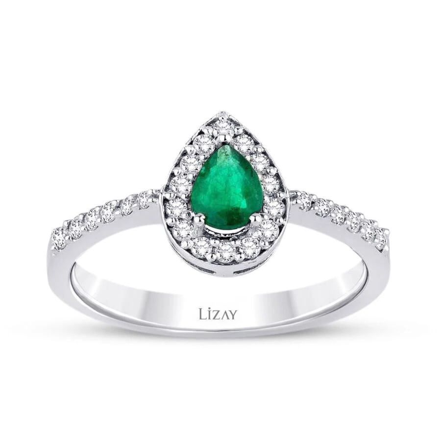 0.61 Carat Diamond Emerald Ring