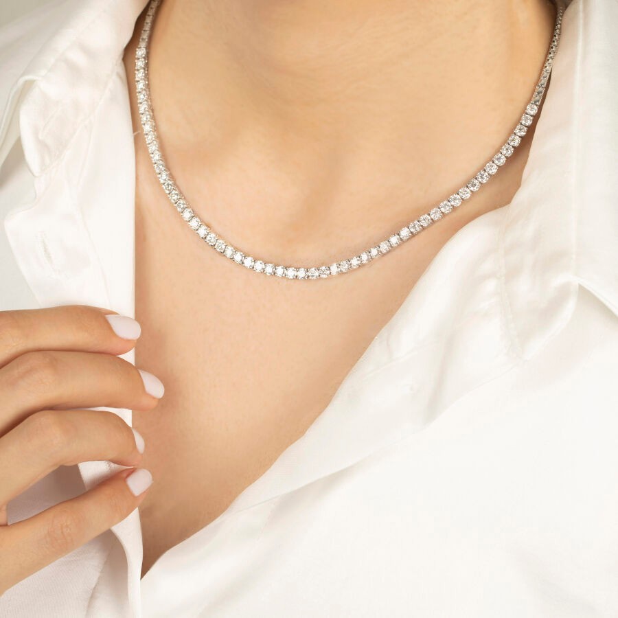 10.15 Carat Diamond Tennis Necklace