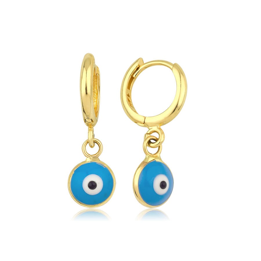 Gold Evil Eye Children's Earrings