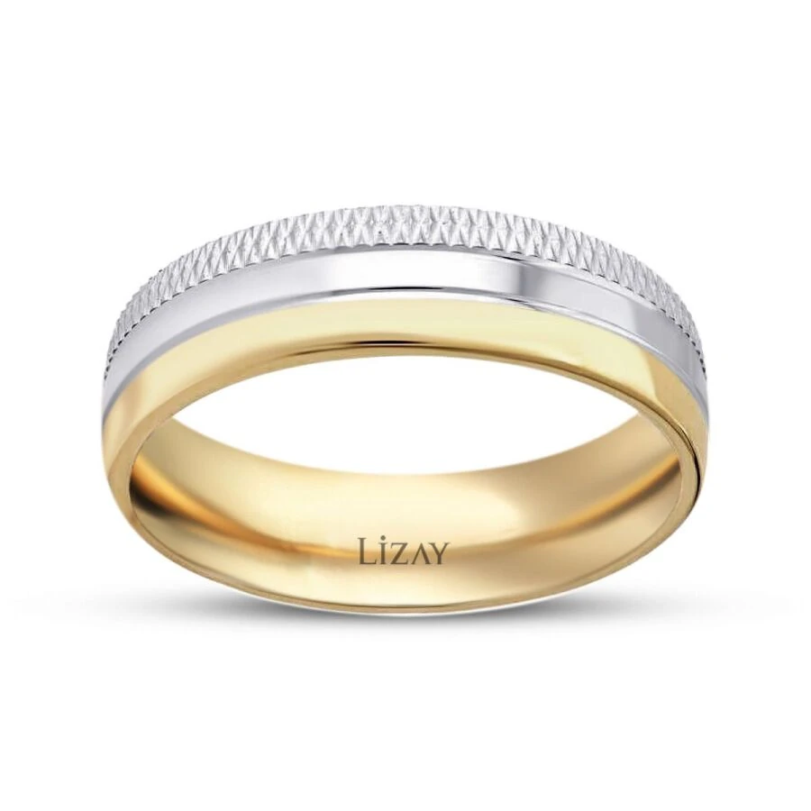 Gold Two-Tone Wedding Band