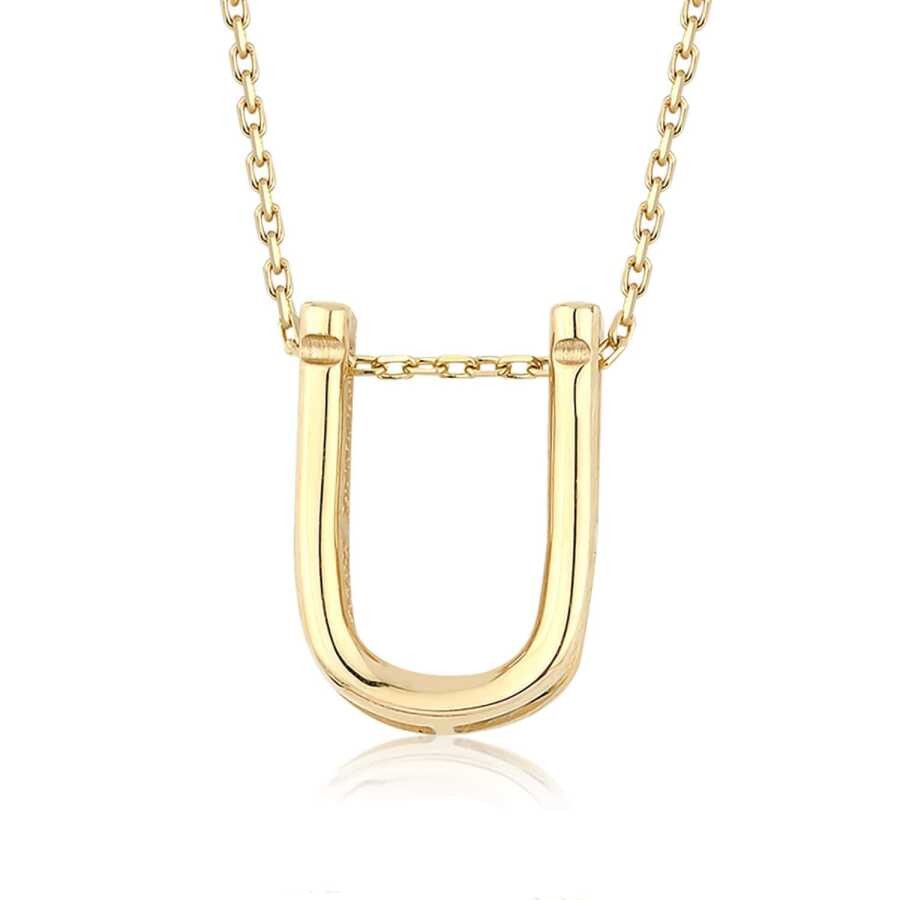 Gold Modern Letter Necklace