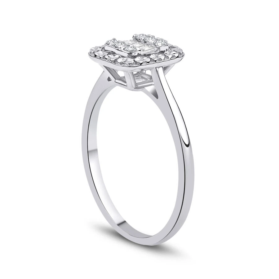 0.18 Carat Diamond Baguette Ring
