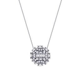 0.48 Carat Diamond Baguette Necklace