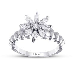 0,51 Karat Diamant Trend Blumenring