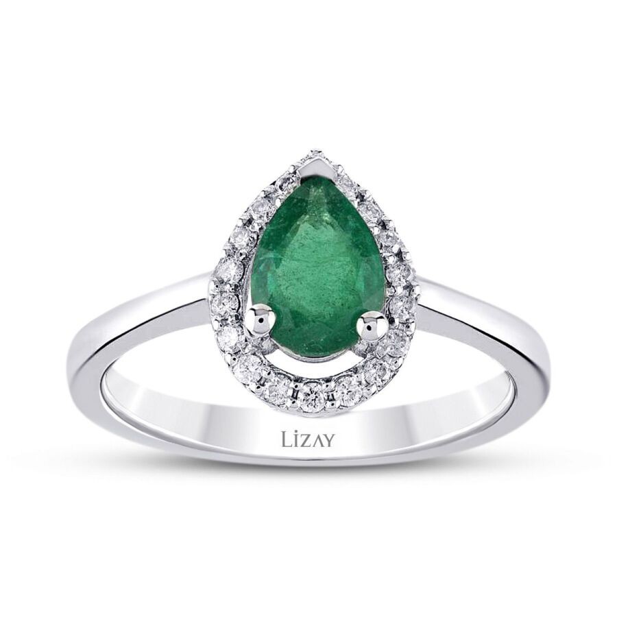 0.54 Carat Diamond Emerald Ring