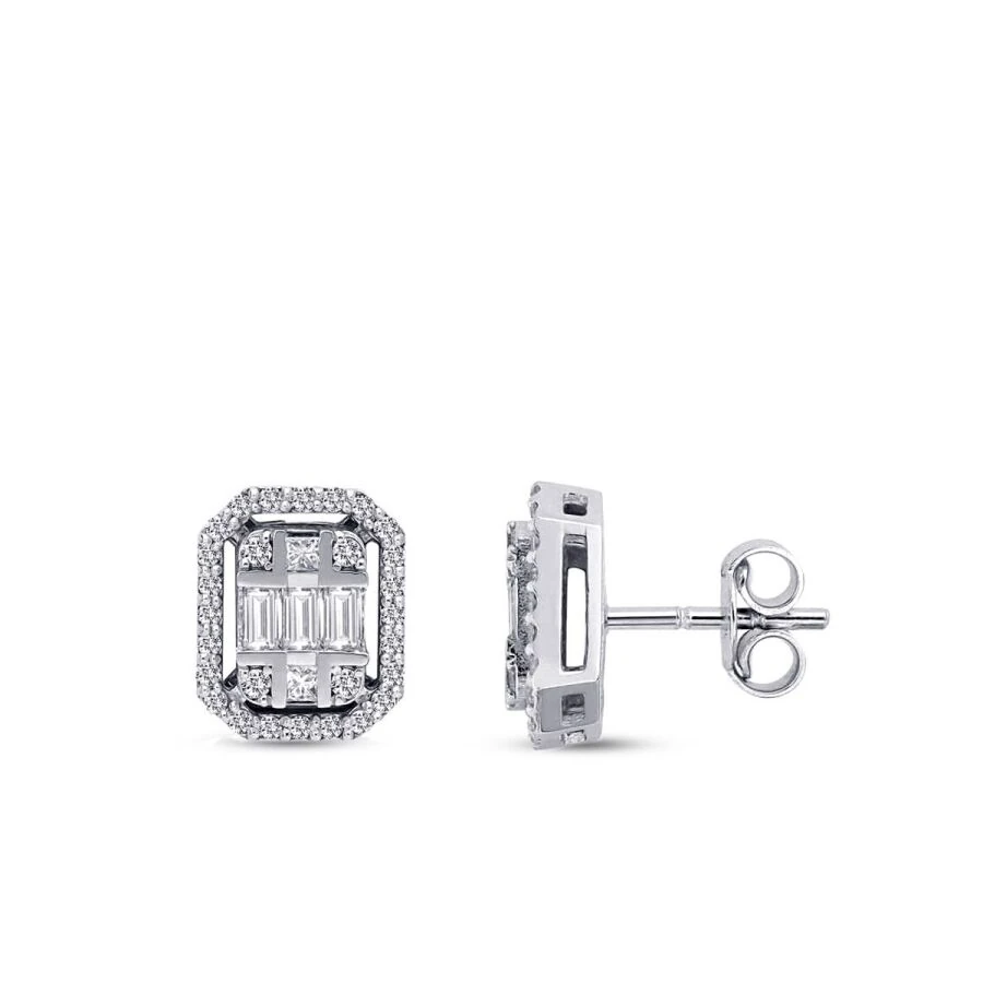 0.38 Carat Diamond Baguette Earrings