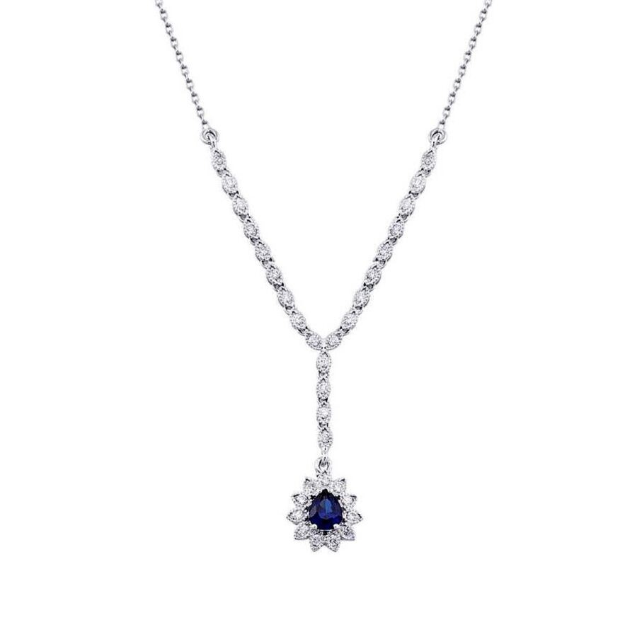 0,78 Karat Diamant Saphir Halskette