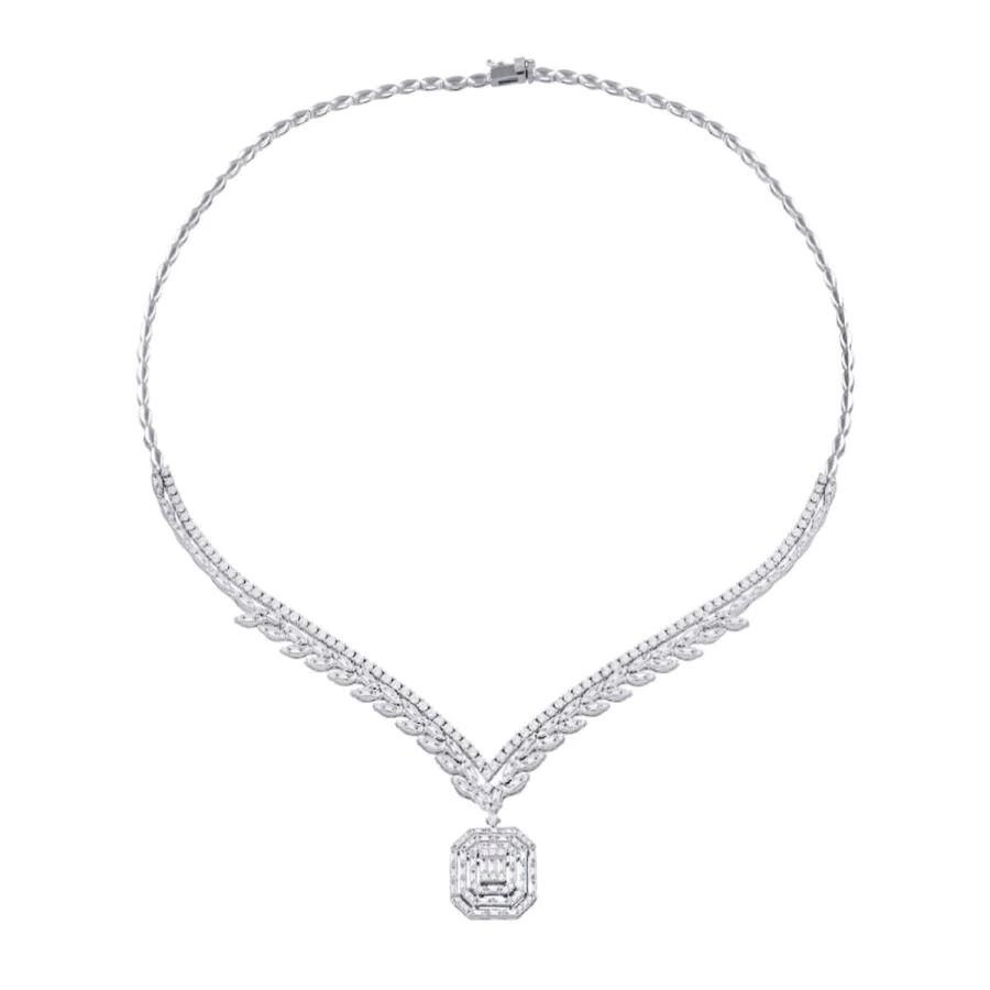 6.89 Carat Diamond Baguette Neckband