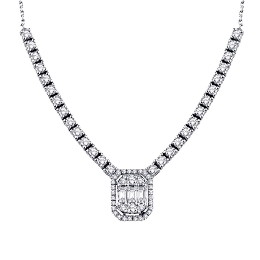 1.02 Carat Diamond Baguette Necklace