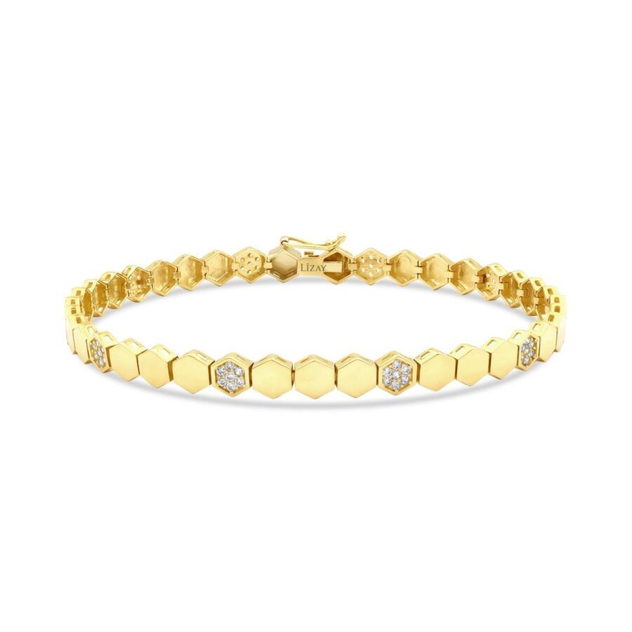 Gold Honeycomb Bangle