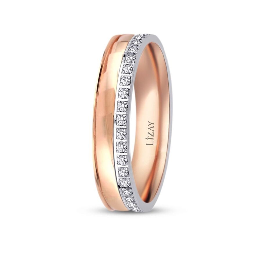 Gold Two-Tone Eternity Wedding Band