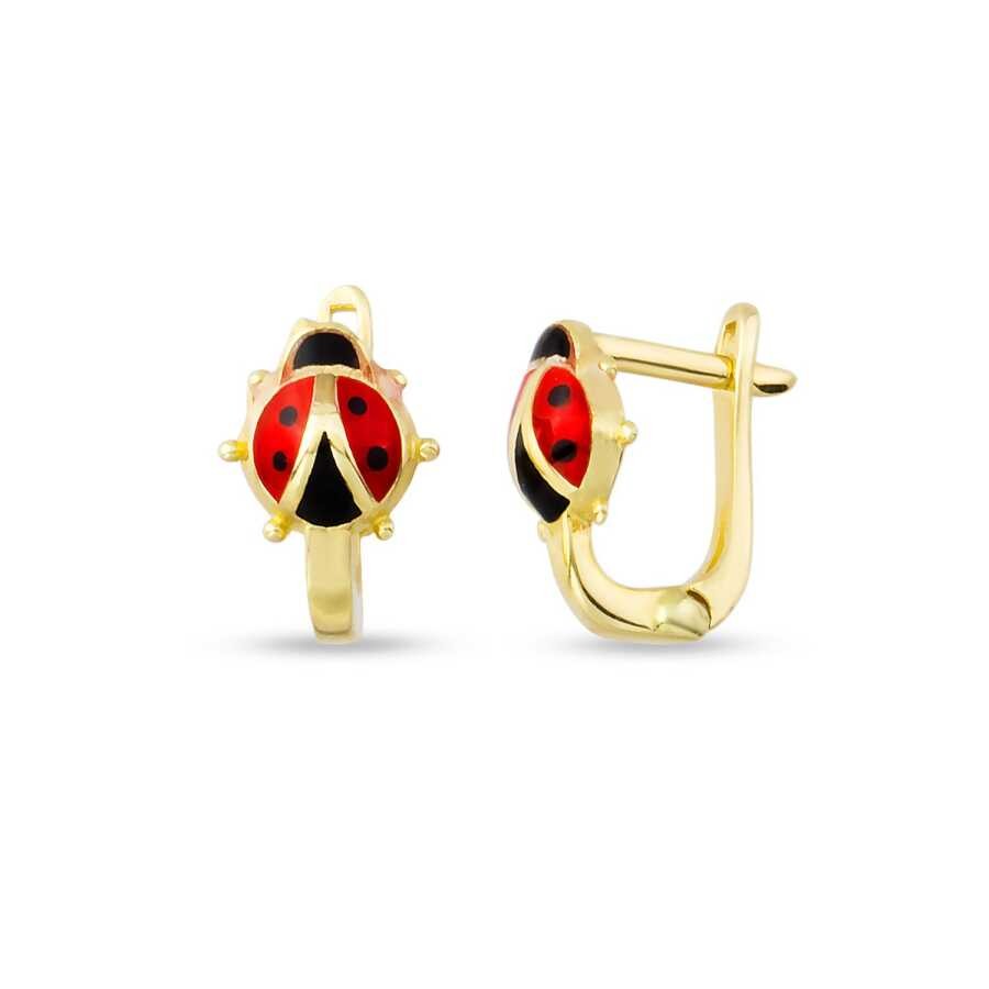 Gold Ladybug Earrings