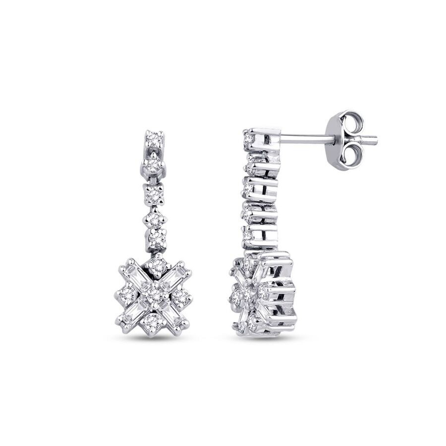 0.35 Carat Diamond Baguette Earrings
