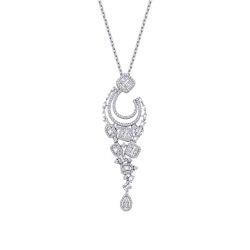 1.70 Carat Diamond Baguette Necklace