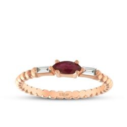 0.17 Carat Diamond Ruby Ring